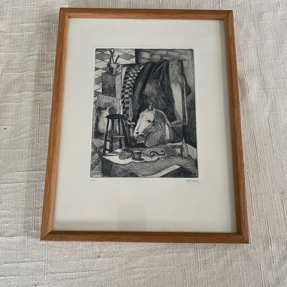 Surreal themed etching